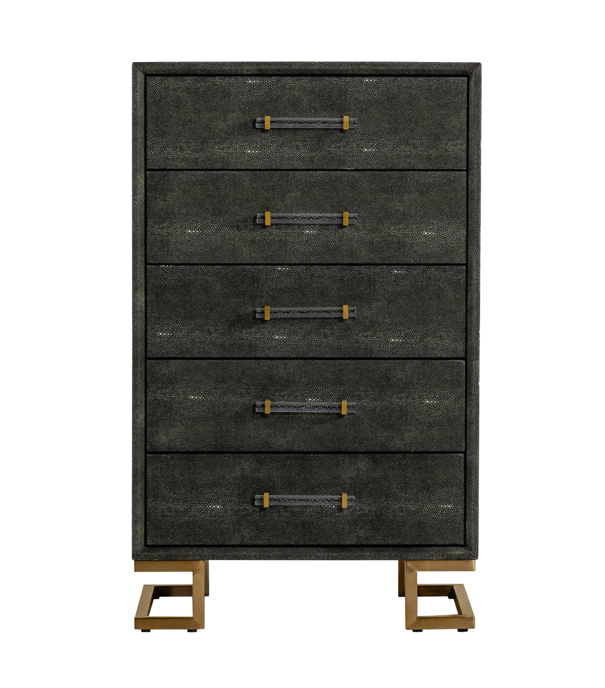 Howard - Modern Shagreen Grey Leatherette & Gold Chest by VIG Furniture - View 1