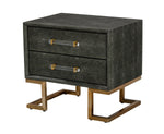 Howard - Modern Shagreen Grey Leatherette & Gold Nightstand by VIG Furniture - View 2