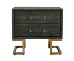 Howard - Modern Shagreen Grey Leatherette & Gold Nightstand by VIG Furniture - View 1