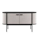Hobart - Modern Beige Fabric & Black Metal Buffet by VIG Furniture - View 1