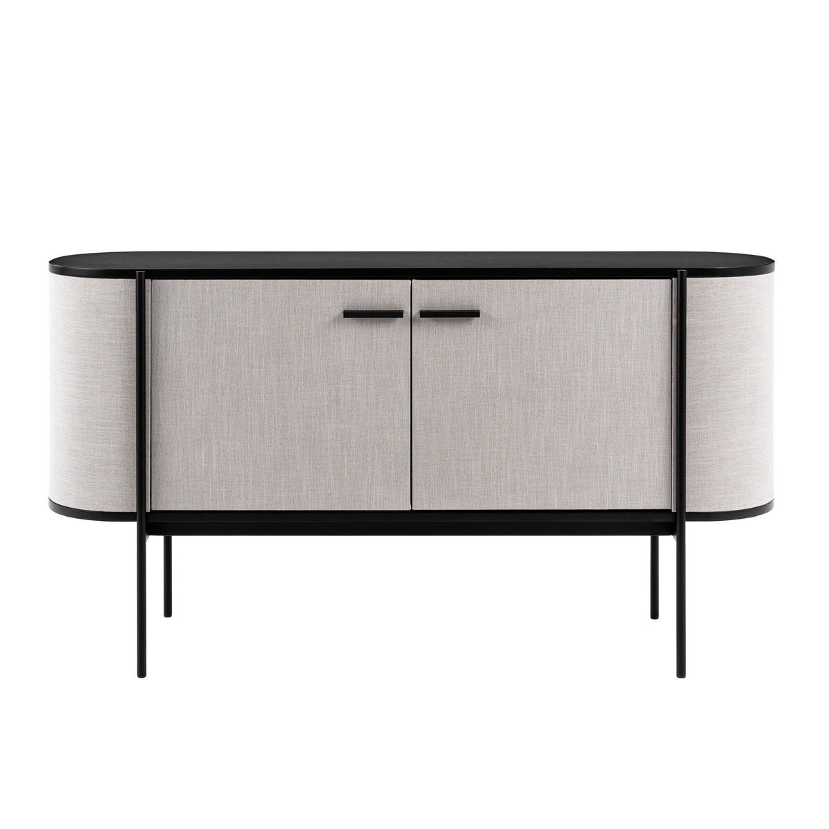 Hobart - Modern Beige Fabric & Black Metal Buffet by VIG Furniture - View 1