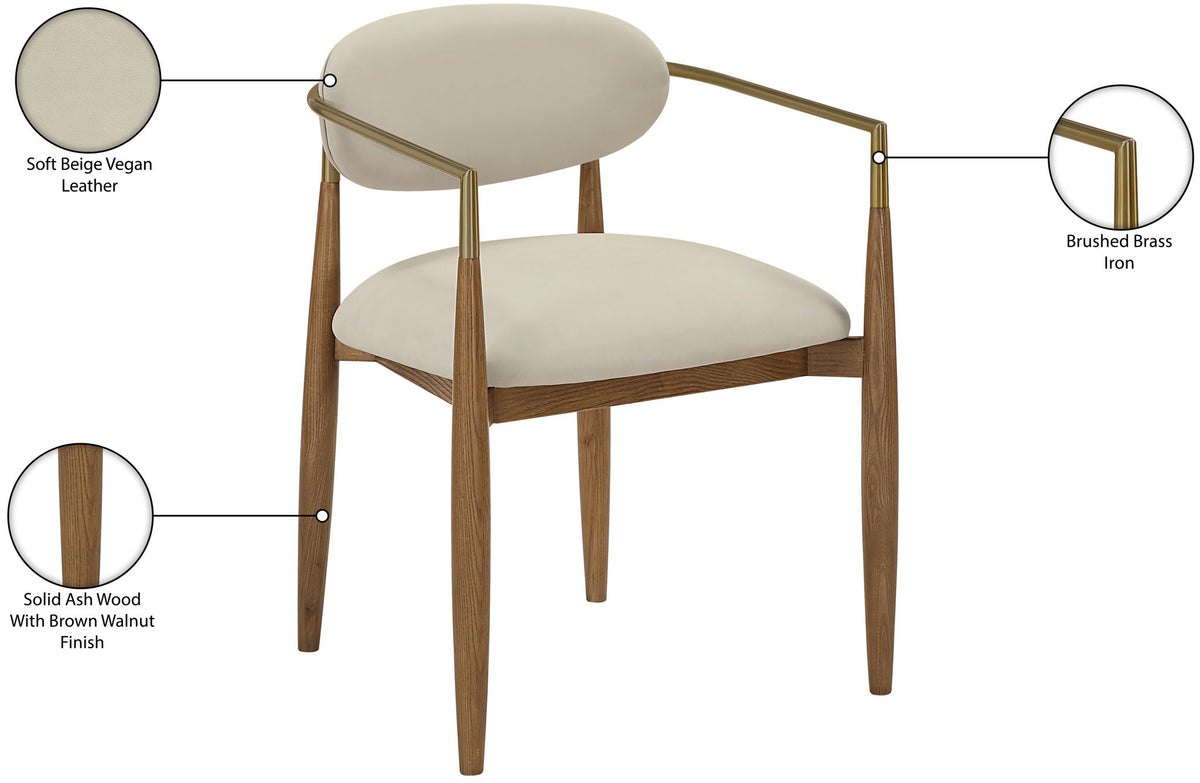 Riccio - Dining Arm Chair (Set of 2) - Walnut Frame