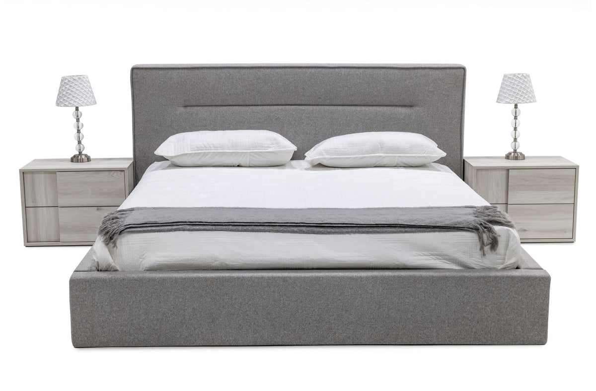 Juliana - Italian Modern Grey Upholstered Bed by VIG Furniture - View 4