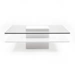 Clarion - Modern White & Clear Glass Coffee Table by VIG Furniture - View 1