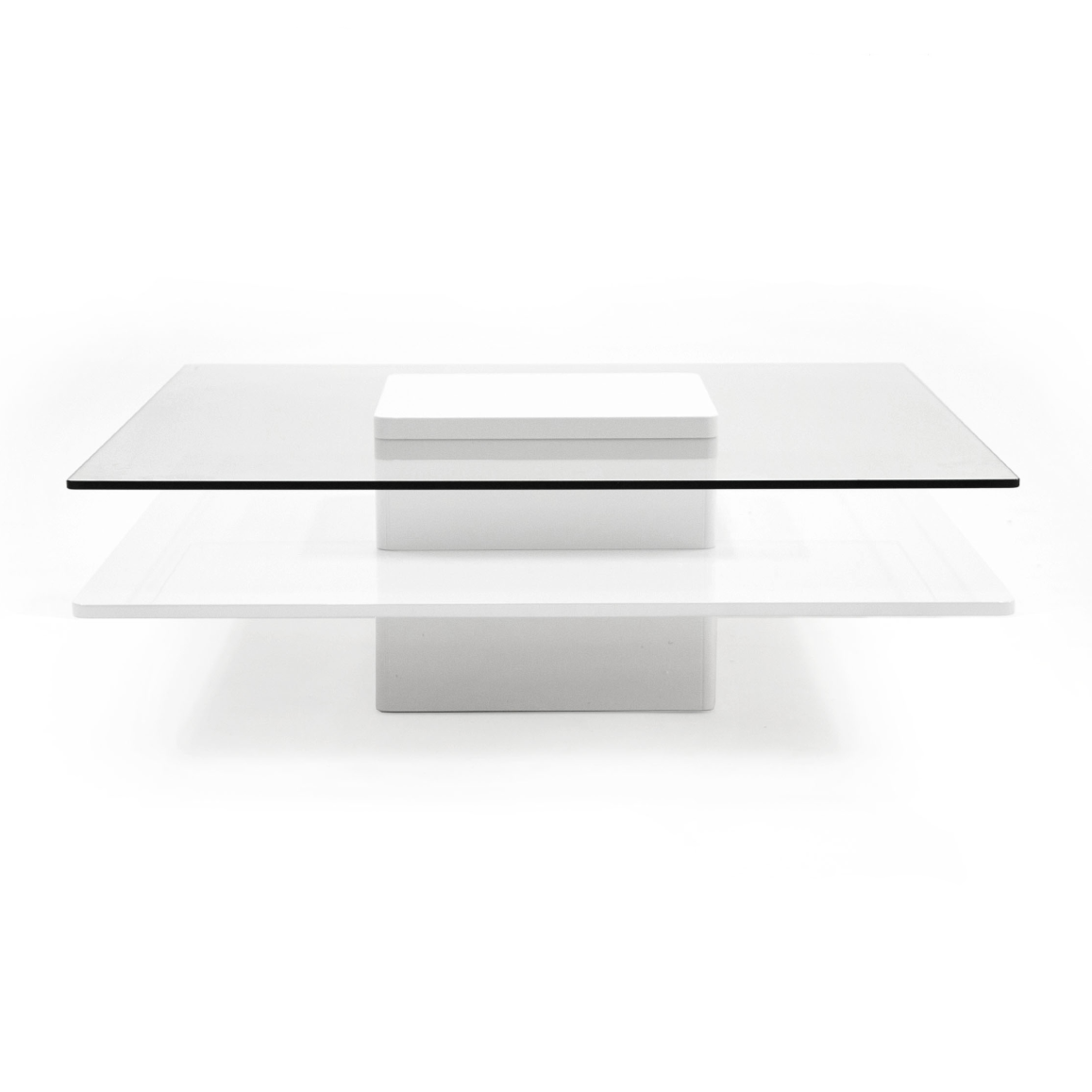 Clarion - Modern White & Clear Glass Coffee Table by VIG Furniture - View 1