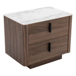 Chelton - Contemporary White Ceramic & Walnut Nightstand by VIG Furniture - View 2