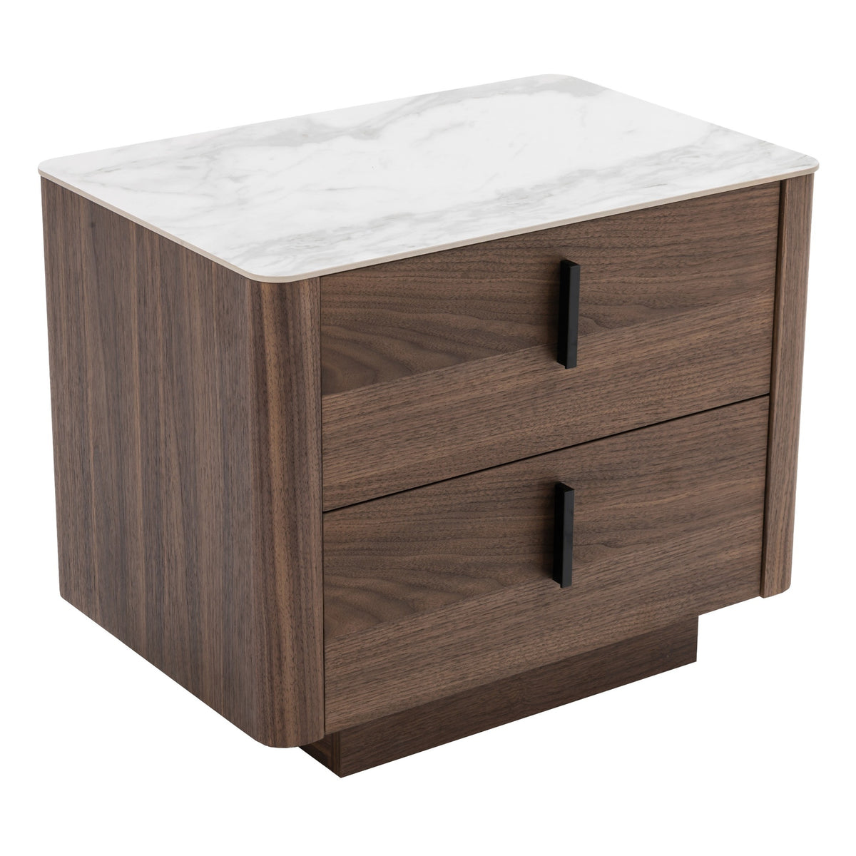 Chelton - Contemporary White Ceramic & Walnut Nightstand by VIG Furniture - View 2