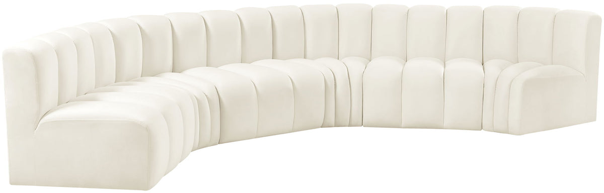 Arc - Velvet 6 Piece U-Shaped Modular Sofa
