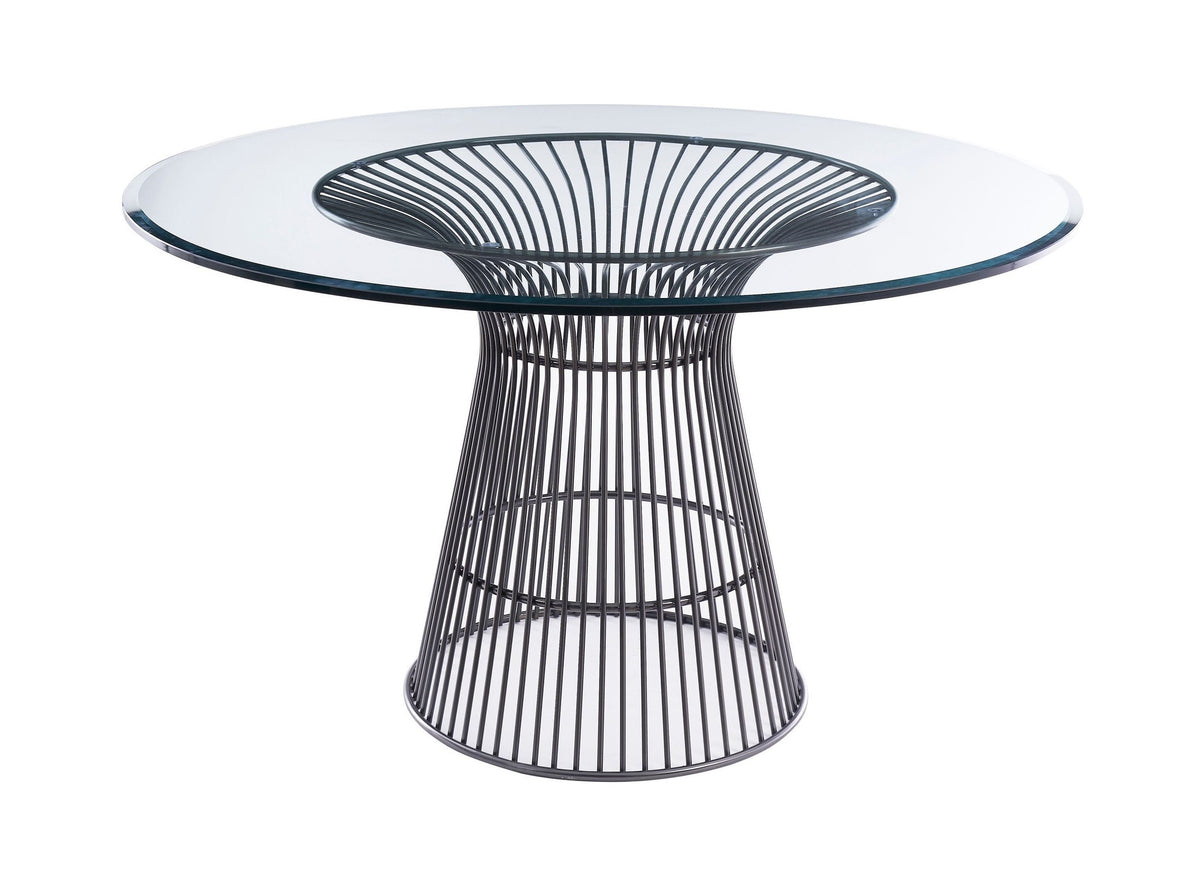 Chandler - Modern Round Glass & Black Stainless Steel Dining Table by VIG Furniture - View 9