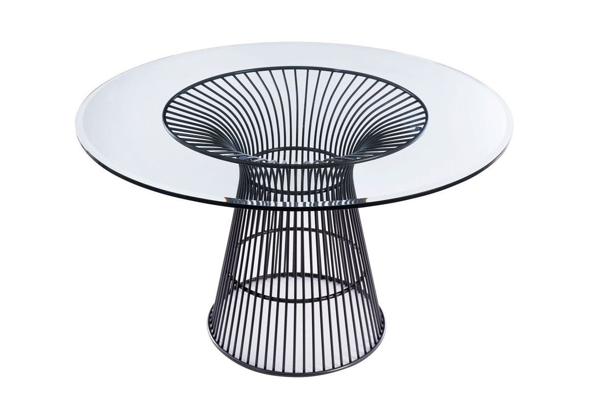 Chandler - Modern Round Glass & Black Stainless Steel Dining Table by VIG Furniture - View 10