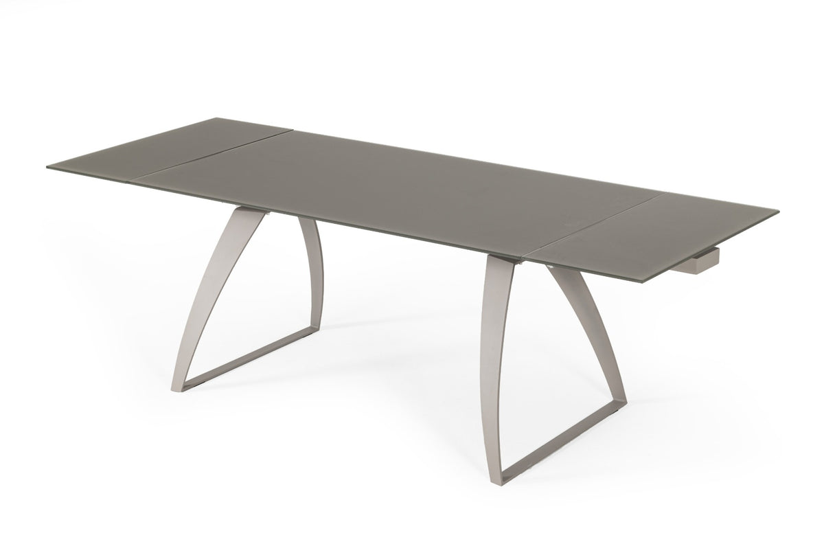 Pittson - Modern Extendable Grey Glass Dining Table by VIG Furniture - View 5