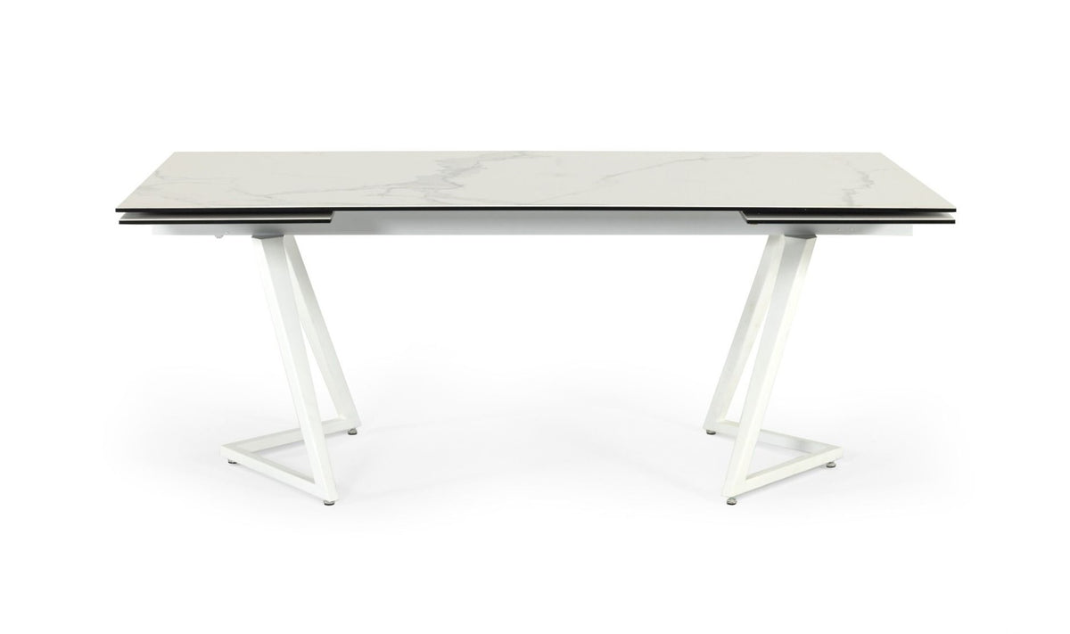 Farrell - Modern White Ceramic Extendable Dining Table by VIG Furniture - View 6