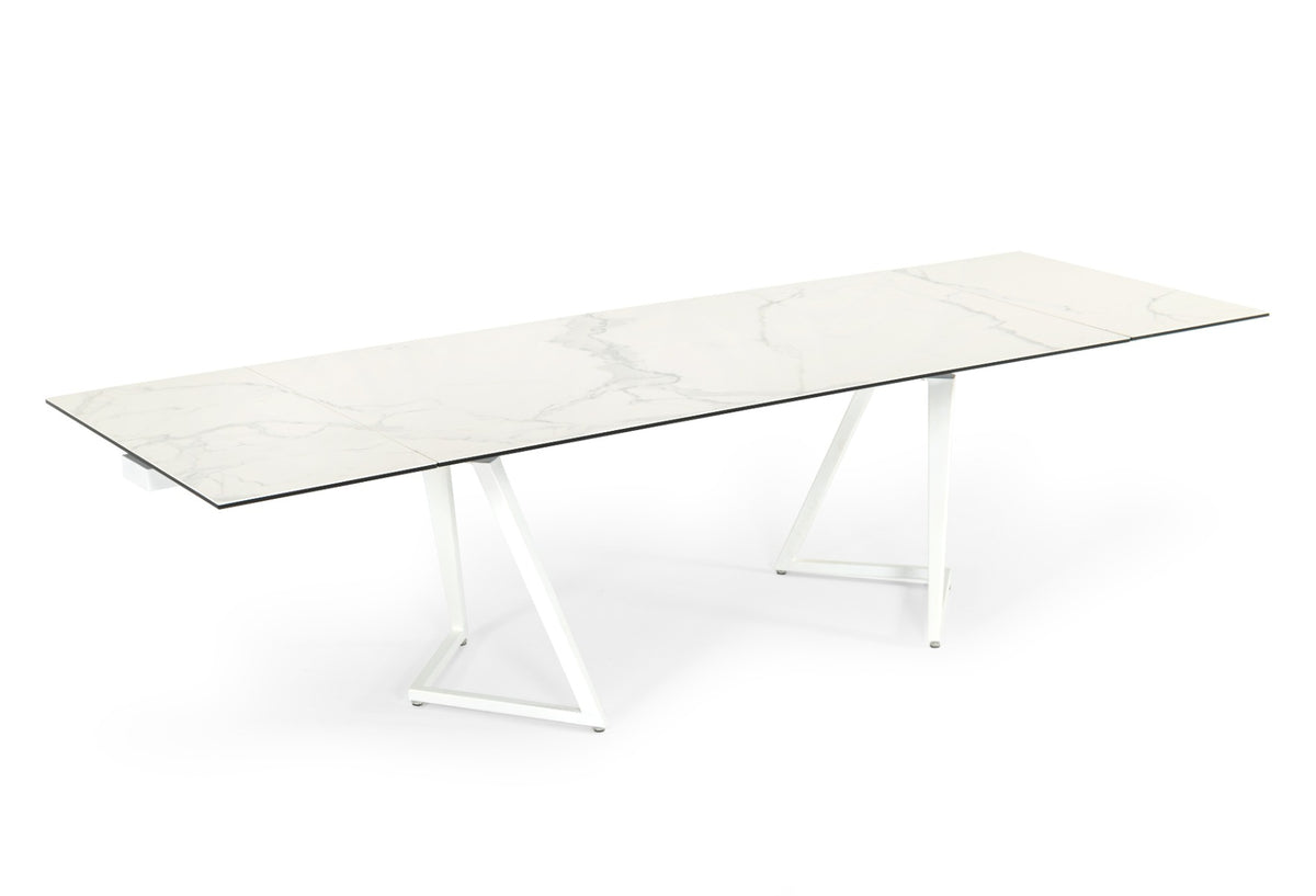 Farrell - Modern White Ceramic Extendable Dining Table by VIG Furniture - View 4