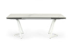 Farrell - Modern White Ceramic Extendable Dining Table by VIG Furniture - View 5