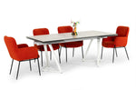Farrell - Modern White Ceramic Extendable Dining Table by VIG Furniture - View 2