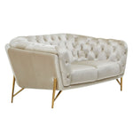 Stella - Transitional Beige Velvet Loveseat by VIG Furniture - View 2