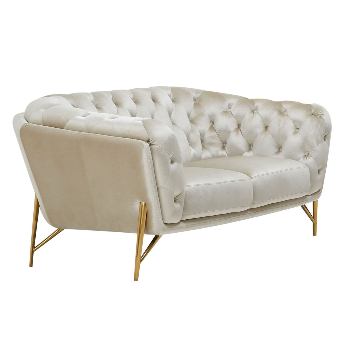 Stella - Transitional Beige Velvet Loveseat by VIG Furniture - View 2