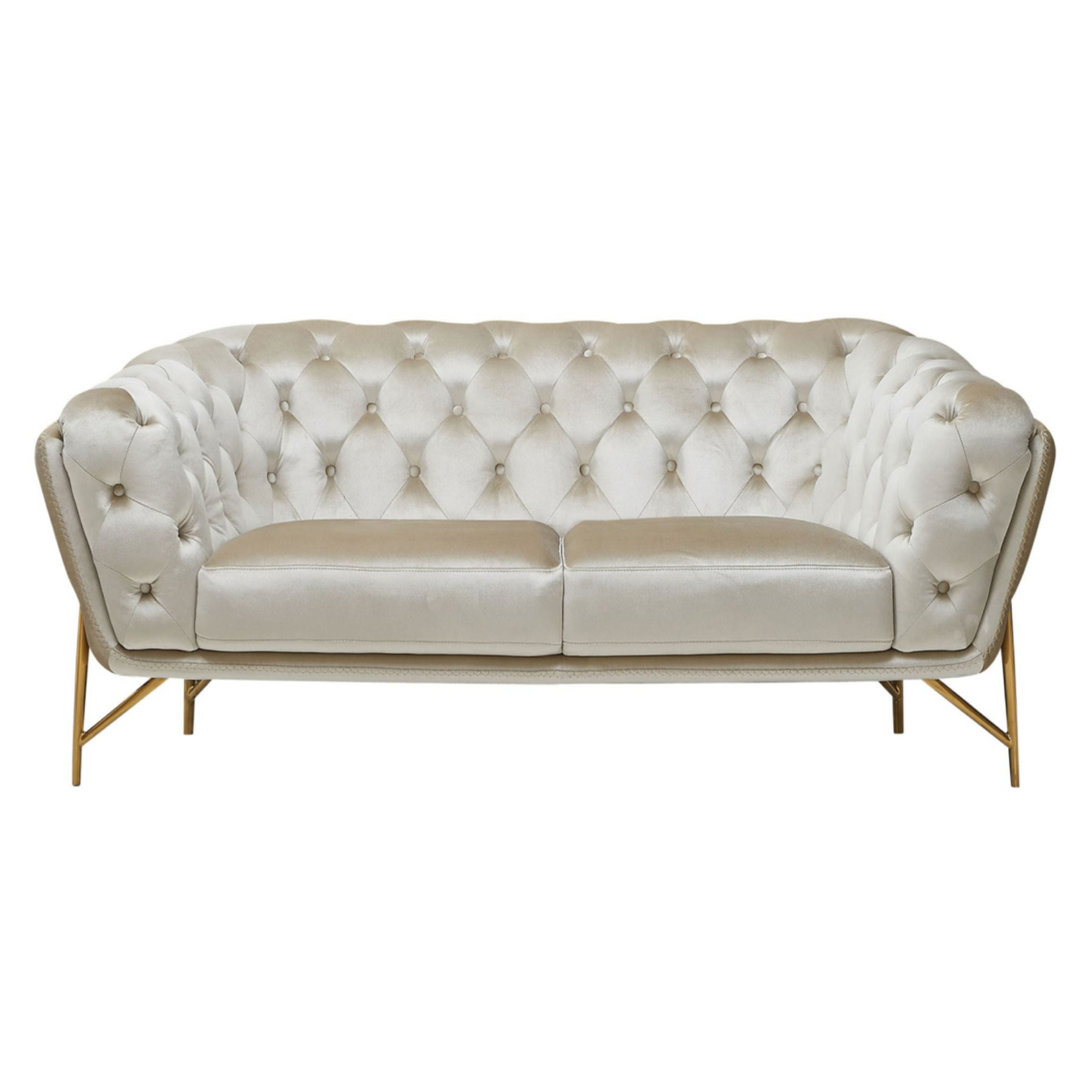Stella - Transitional Beige Velvet Loveseat by VIG Furniture - View 1