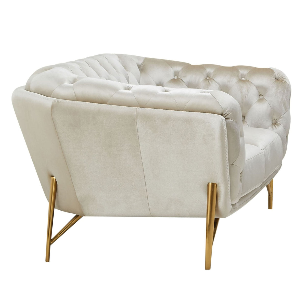 Stella - Transitional Beige Velvet Loveseat by VIG Furniture - View 3