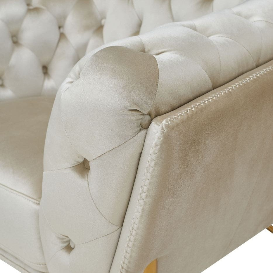 Stella - Transitional Beige Velvet Chair by VIG Furniture - View 3