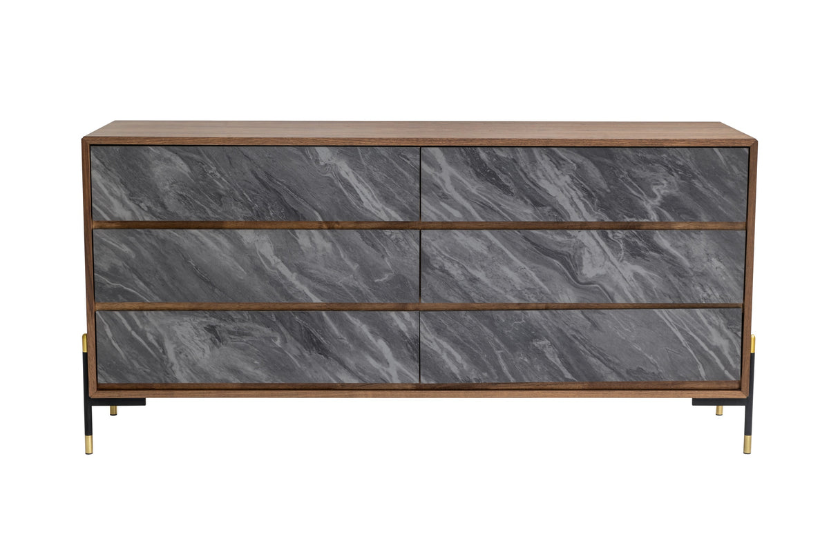 Metcalf - Mid-Century Walnut & Grey Dresser by VIG Furniture - View 1