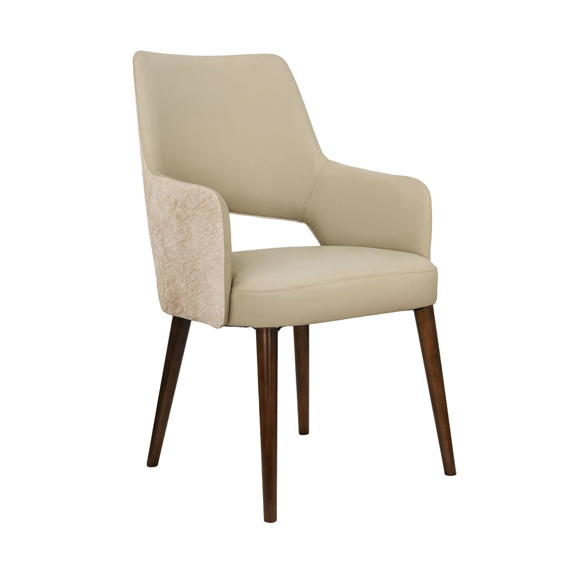 Liora - Wood Upholstered Armchair - Coffee / Brown