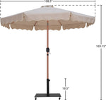 Amalfi - Aluminum Patio Umbrella - Black Base / Light Brown Pole