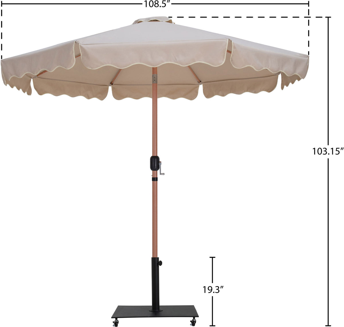 Amalfi - Aluminum Patio Umbrella - Black Base / Light Brown Pole