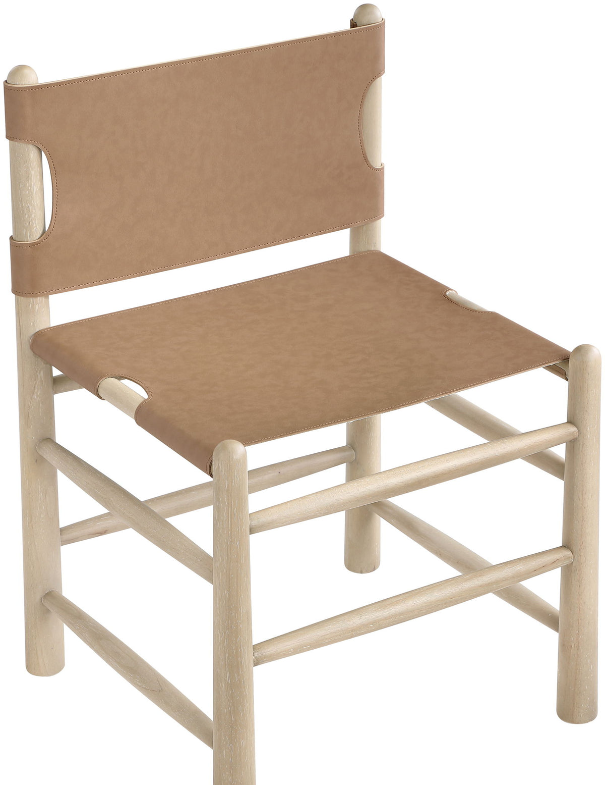 Santos - Vegan Leather Upholstered Dining Chair With Stained Natural Base (Set of 2)