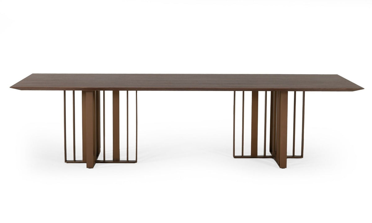 Livia - Modern Wenge & Gold Stainless Steel Dining Table by VIG Furniture - View 7