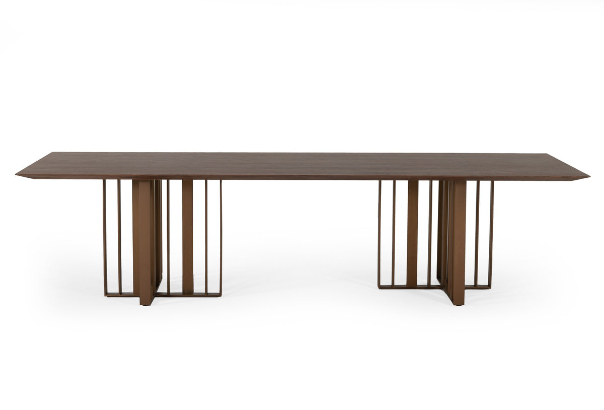 Livia - Modern Wenge & Gold Stainless Steel Dining Table by VIG Furniture - View 2