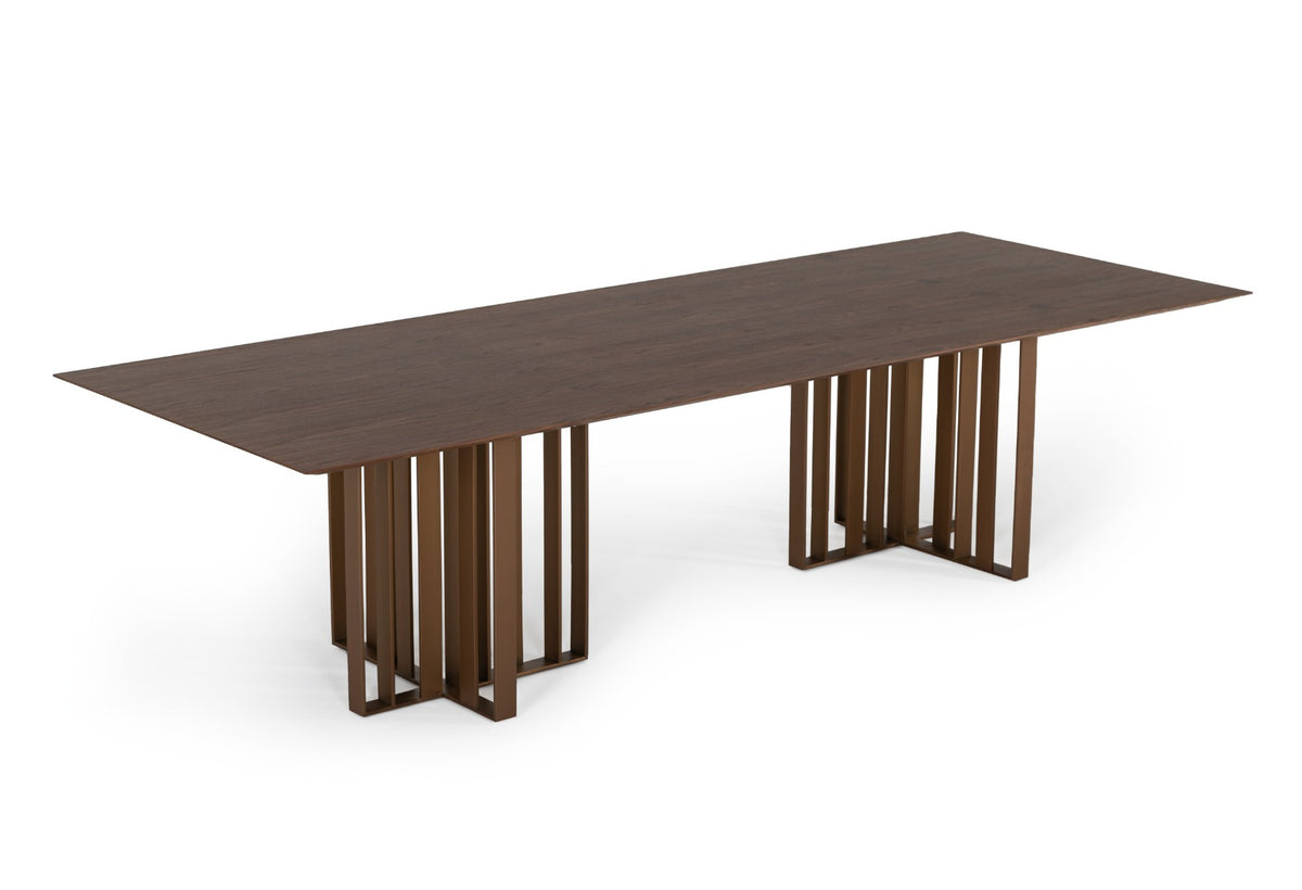 Livia - Modern Wenge & Gold Stainless Steel Dining Table by VIG Furniture - View 3