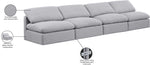 Indulge - Linen 4 Seat Modular Armless Sofa