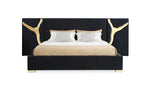 Aspen - Eastern King Glam Black Velvet & Gold Bed by VIG Furniture - View 1