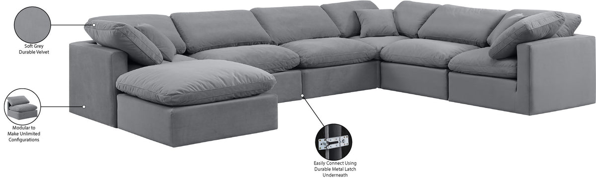 Indulge - Velvet 7 Piece Modular Sectional