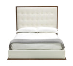Amberlie - White Vegan Leather & Walnut Bed by VIG Furniture - View 5