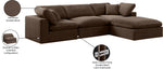 Comfy - 4 Piece Velvet Modular Sectional With Chaise