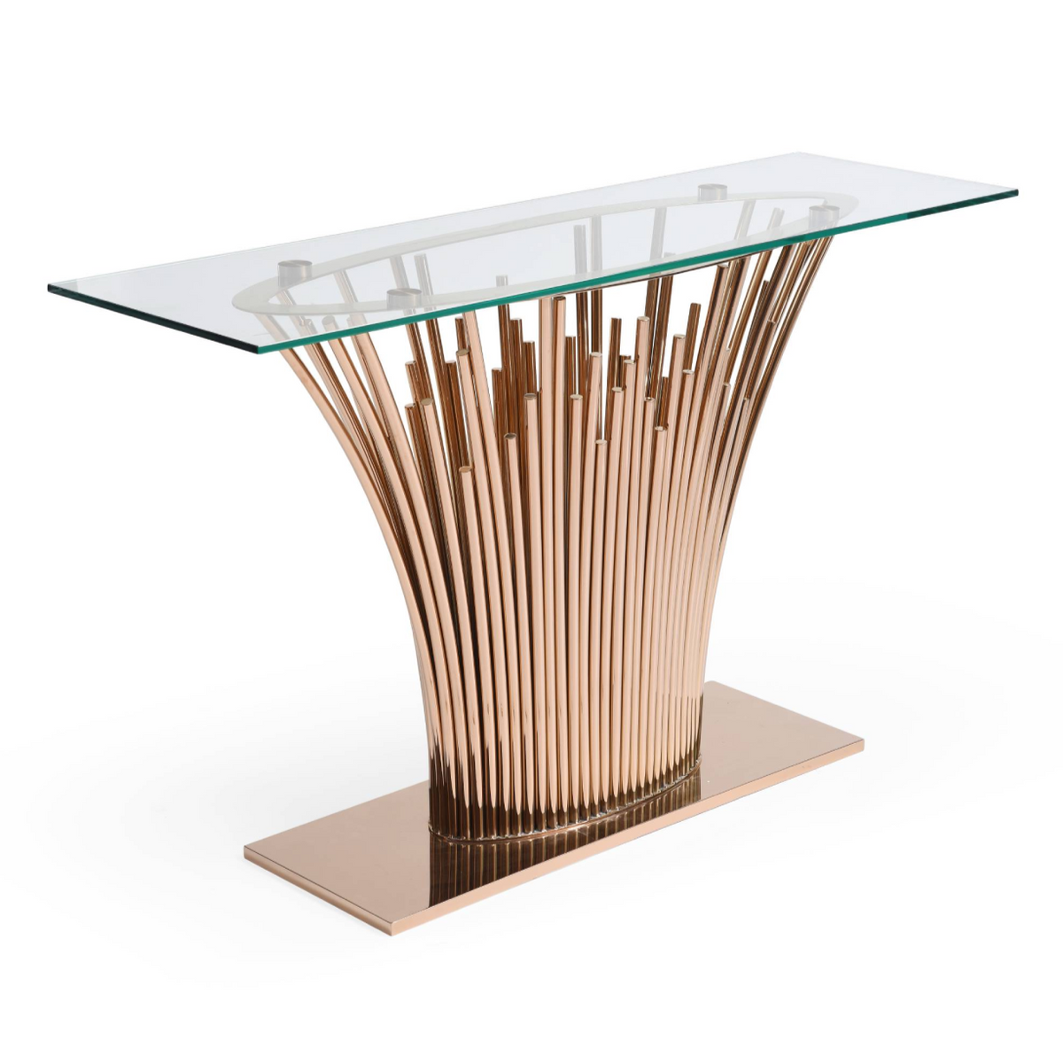Paxton - Modern Glass + Rosegold Console Table by VIG Furniture - View 9