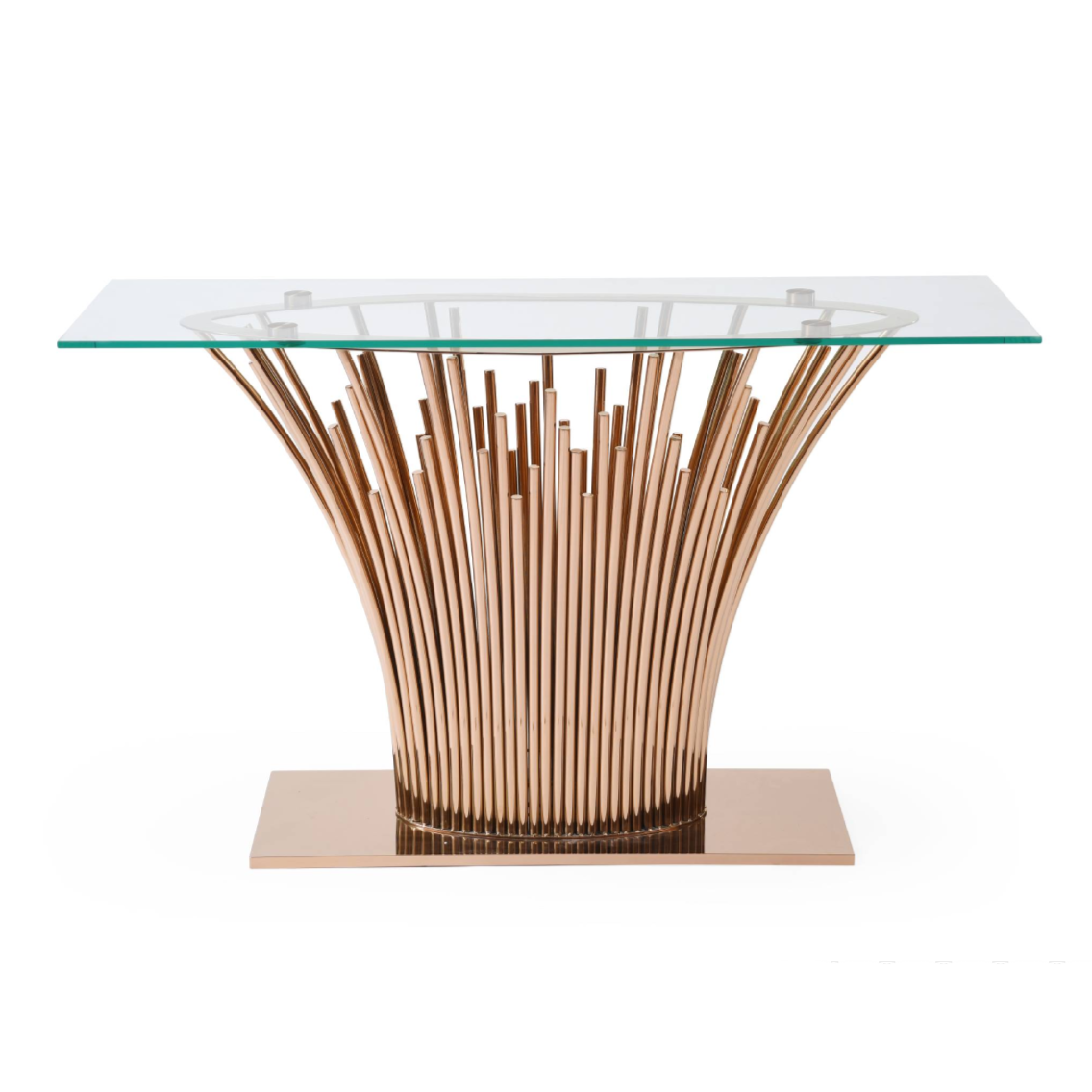 Paxton - Modern Glass + Rosegold Console Table by VIG Furniture - View 1