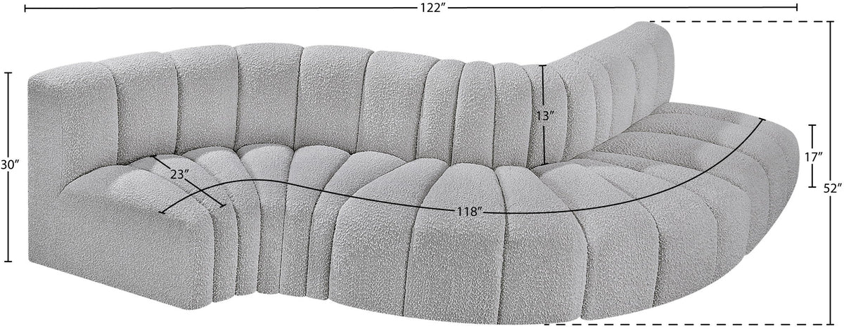 Arc - Boucle Fabric 5 Piece Modular Sofa