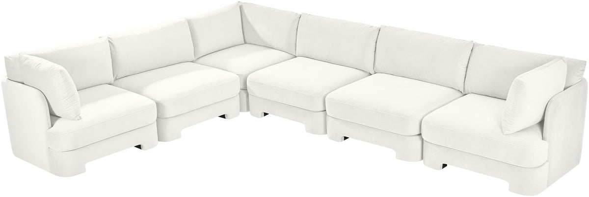 Hammond - Velvet Performance Fabric Upholstered 6 Piece Corner Sectional