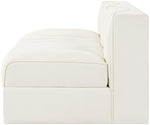 Rummi - Velvet Performance Fabric Upholstered 2 Piece Modular Armless Loveseat