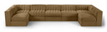 Rummi - Velvet Performance Fabric Upholstered 7 Piece Modular Sectional (With 2 Corner Chairs)
