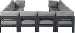Nizuc - Outdoor Patio 10 Piece Modular Sectional With Gray Frame