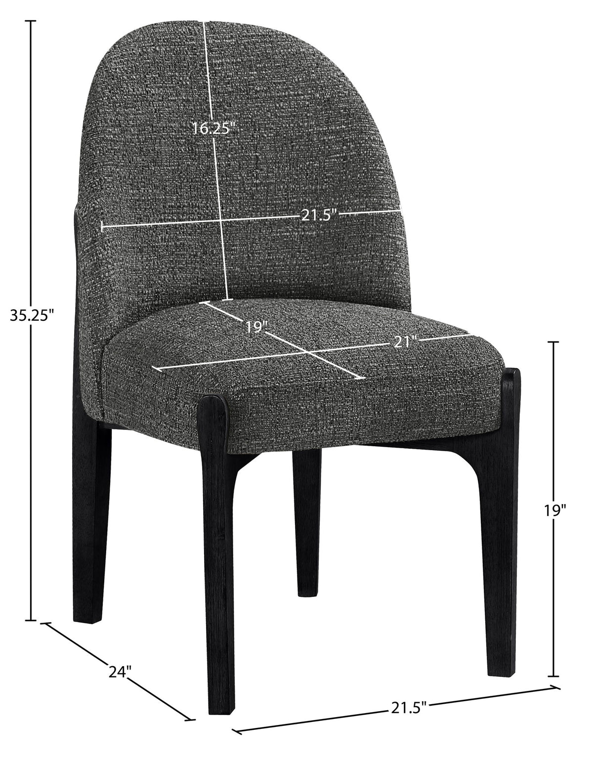 Torino - Upholstered Dining Chair With Brushed Black Base (Set of 2)