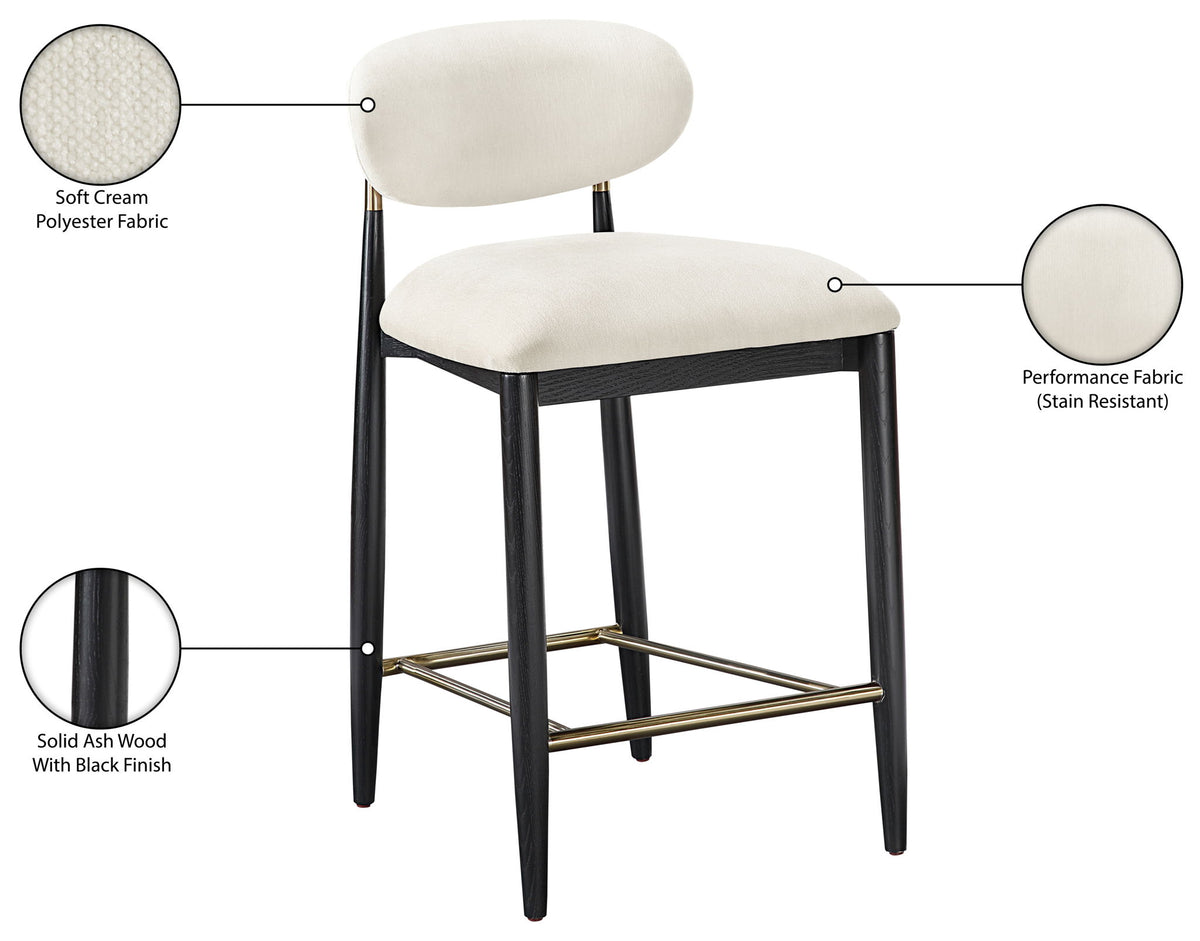 Riccio - Fabric Stool - Black Frame