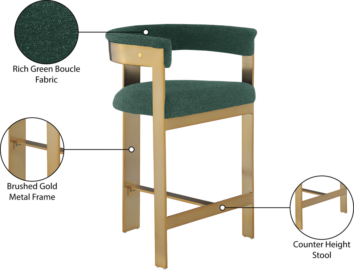 Romeo - Boucle Counter Stool With Gold Base (Set of 2)
