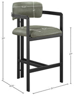 Aurum - Vegan Leather Upholstered Counter Stool With Graphite Black Base
