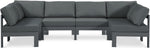 Nizuc - Outdoor Patio 6 Piece Modular Sectional With Gray Frame