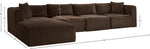Shaggy - 5 Piece Modular Sectional With Ottoman